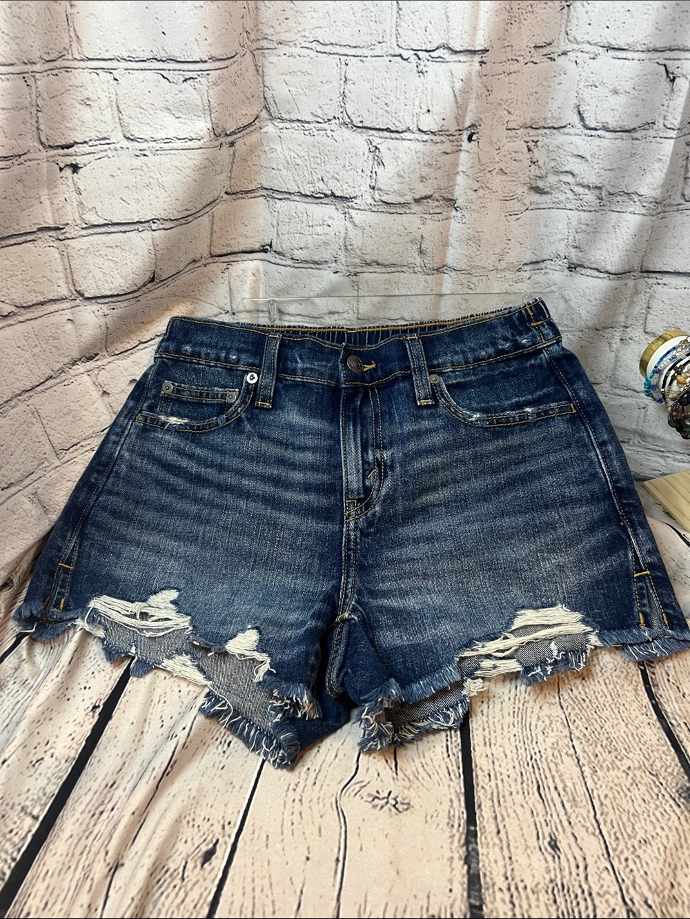 NWT! aerie Distressed Dark Blue Denim Cutoff Shorts- XS
